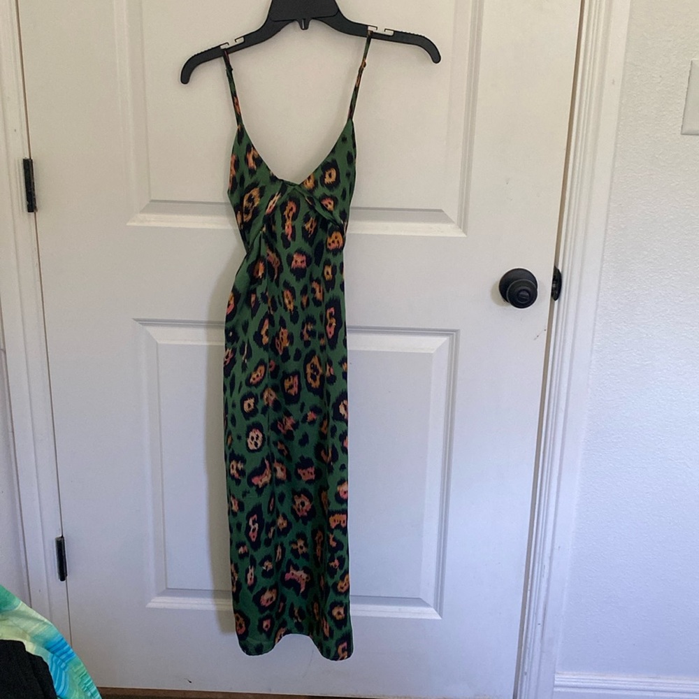Green Glam Cheetah sundress size small